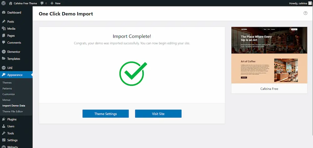 Import Complete