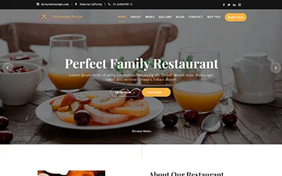 Restaurant Recipe WordPress Theme